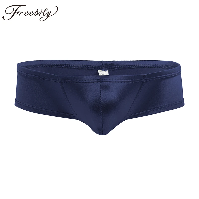 

Freebily Gay Mens Lingerie Sissy Boxer Shorts Underwear Wetlook Low Rise Underwear Underpants Elastic waistband with Bulge Pouch