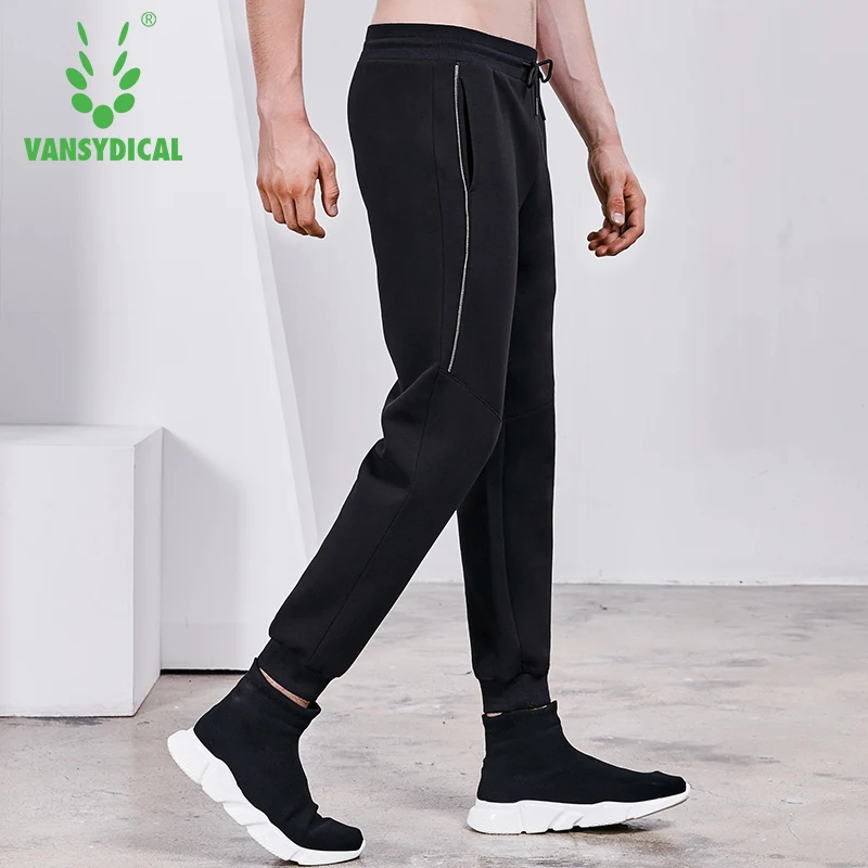 Vansydical осенне-зимние спортивные штаны для бега мужские с боковой молнией