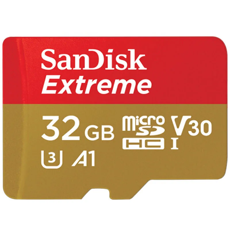 32GB Extreme A1 Двойной флеш-накопитель SanDisk Extreme PRO/Extreme карты памяти 128 Гб 64 Гб оперативной памяти, 32 Гб встроенной памяти, читать Скорость до 100 МБ/с. microSDHC/SDXC UHS-I U3 V30 в формате 4K UHD - Емкость: 32GB Extreme A1