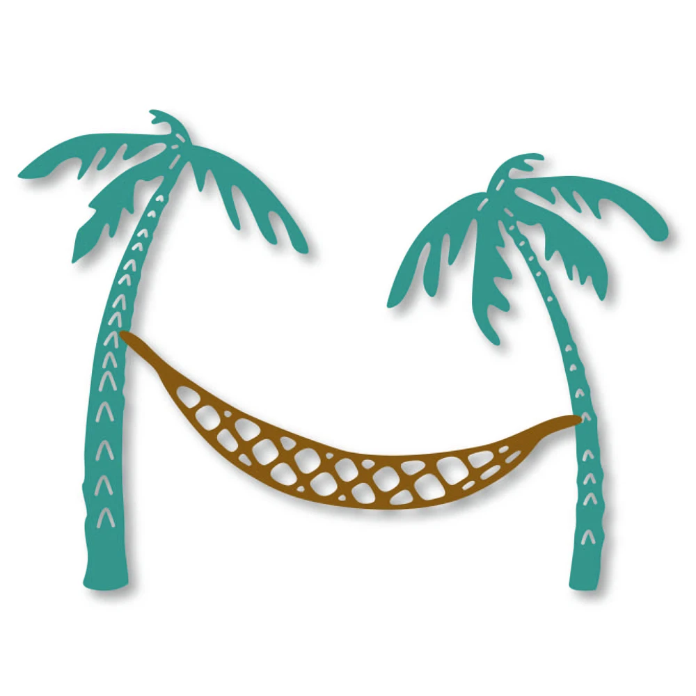 Кокосовые пальмы гамак рамка металлические режущие штампы трафареты для DIY