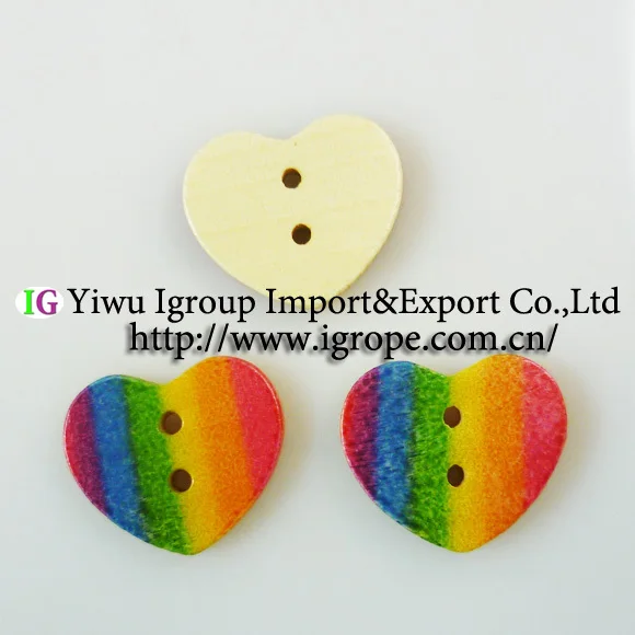 60 шт. 18 мм цветная раскраска в форме сердца деревянные цветные пуговицы швейная
