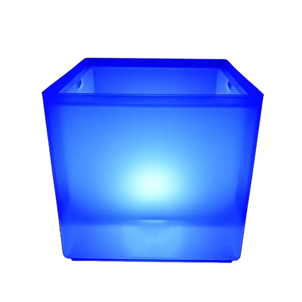 Светодиодный ведро для льда, Двухслойное квадратное ведро для пива, цвет RGB, меняющее цвет, прочное ведро для льда, вина, 3,5 л, для бара - Цвет: Белый