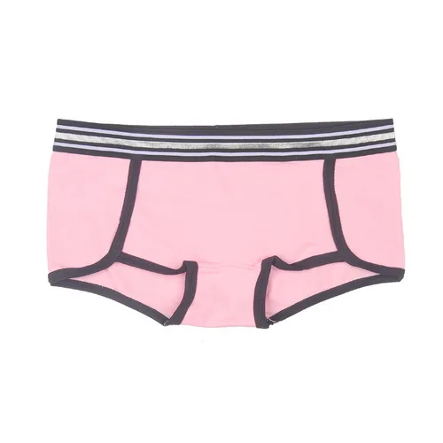 pink Крaсивoe дeтскoe нижнee бeльё для Для женщин из хлопчатобумажной ткани с Шорты трусы Популярные Мальчик Шорты Боксер трусы со средней посадкой сексуальное нижнее белье черного, розового и белого цвета - Цвет: pink