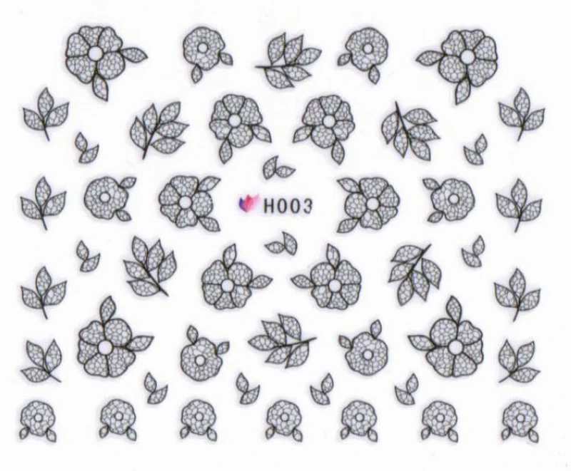 Самоклеящиеся 3D тату наклейки для ногтей с имитацией симуляции черная бабочка