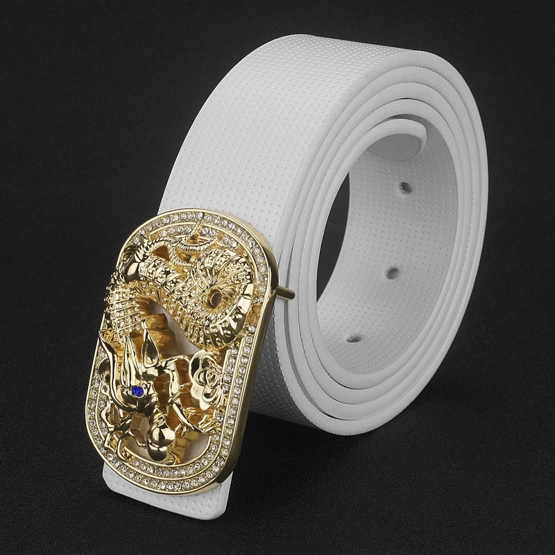 Chinese style dragon golden buckle belts mens Cowskin fashion genuine leather famous brand designer cintos masculinos vintage | Аксессуары