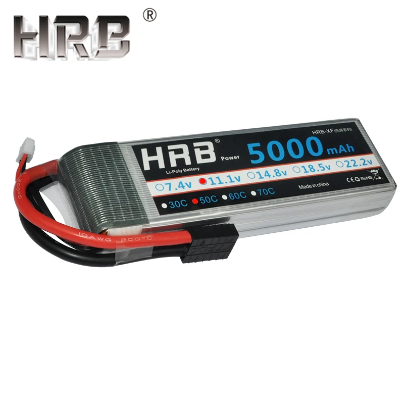 HRB 2S 3S 4S Lipo батарея 7,4 V 11,1 V 5000mah XT60 50C Deans EC5 TRX T 5S 6S 14,8 V 18,5 V 22,2 V RC запчасти для осевых самолетов автомобилей