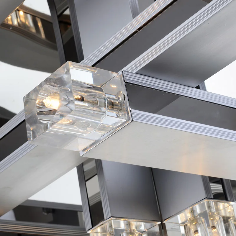 Потолочная лампа для столовой Современный хрустальный алюминиевый трубчатый