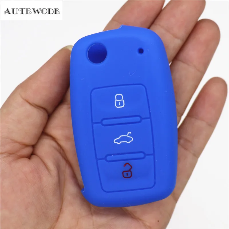 AUTEWODE силиконовый чехол для ключей автомобиля, чехол для VW Golf Bora Jetta POLO GOLF Passat для Skoda Octavia A5 Fabia для сиденья Ibiza