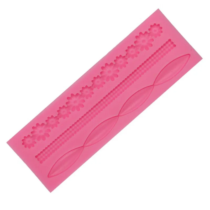

3D Lace Flower Bead Chain Silicone Fondant Mould Cake Decorating Baking Molds Sugar Paste Tools for Confectionery Sugarcraft