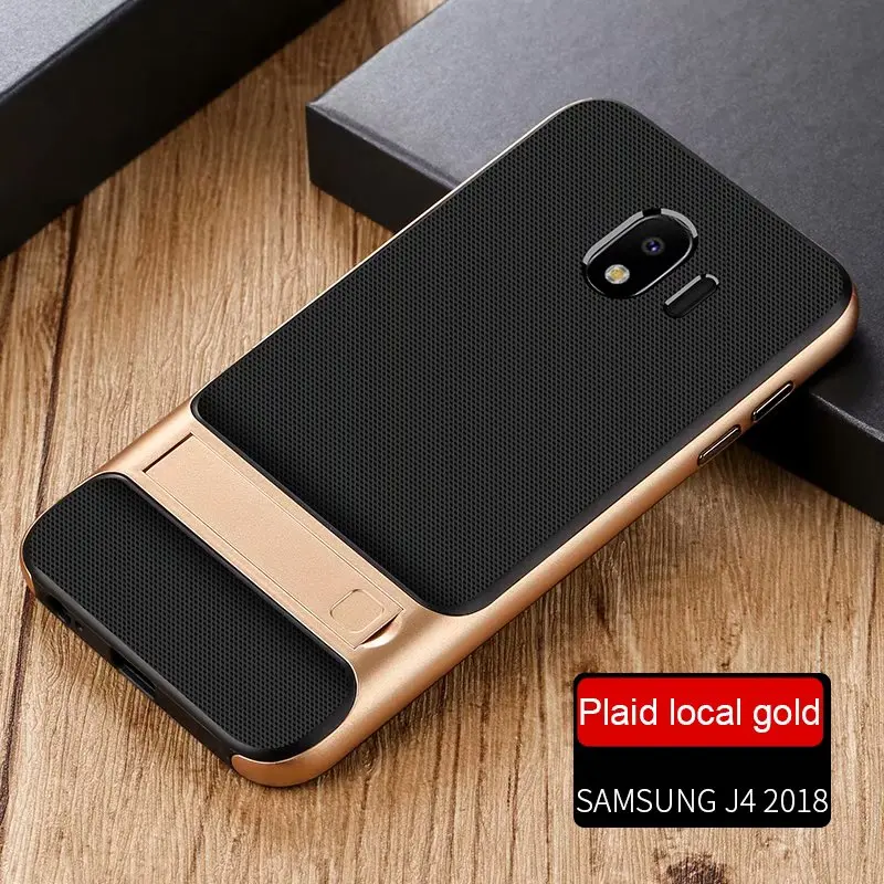 Gold YonLinTan coque, чехол, чехол для samsung galaxy J4 J4Plus plus, силиконовый силиконовый чехол для задней панели телефона с роскошным держателем - Цвет: Gold