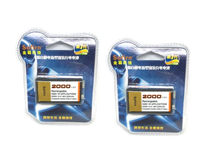 1 шт большой емкости 2000mAh 9V аккумуляторная батарея 9 вольт Ni-MH батарея для микрофона