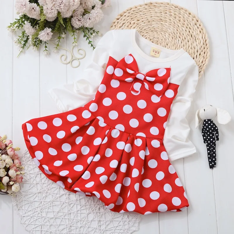 BibiCola/платье для маленьких девочек платье принцессы в горошек европейском стиле