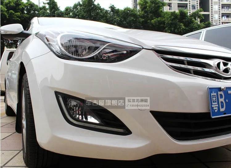12 В 6000 К СИД DRL дневные Бег свет для Hyundai Elantra противотуманная фара рамка туман автомобиля укладки