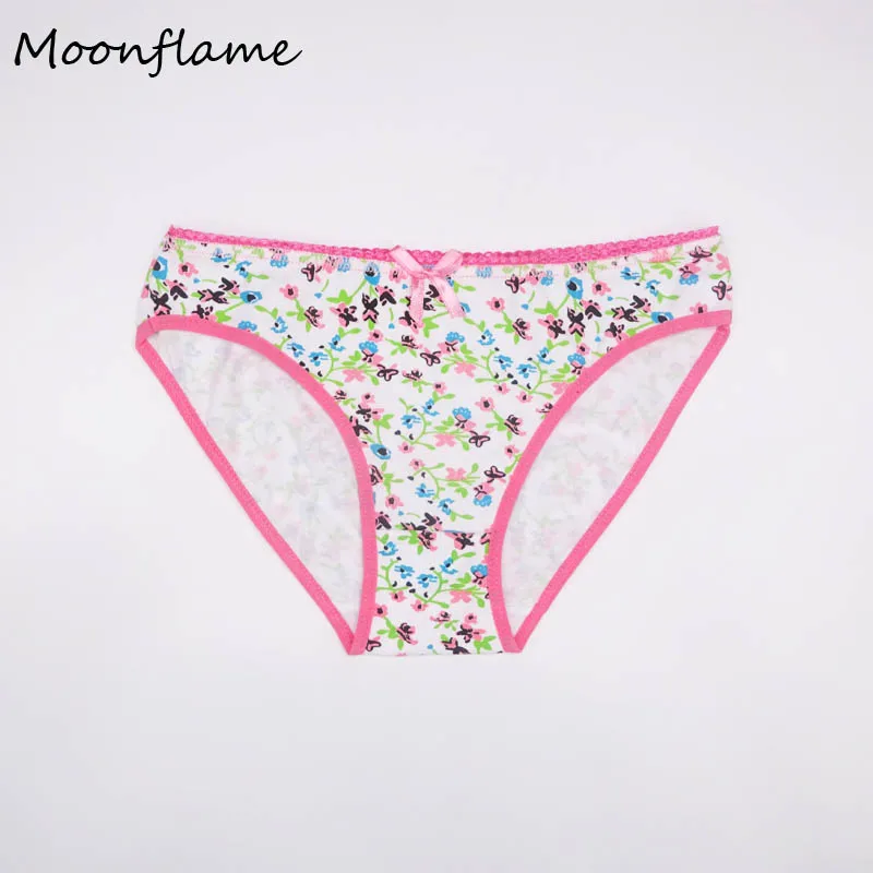 Moonflme 5 шт./лот цветочный принт хлопок женские трусы M L XL 86795
