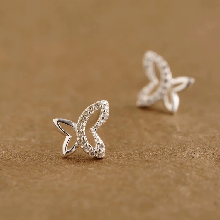 925 пробы svearrings маленькие циркониевые бабочки для женщин Подарки|925 sterling silver