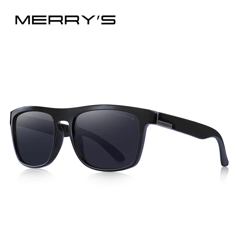 C01 Black Мужские поляризованные солнцезащитные очки от MERRYS, мужские солнцезащитные очки в винтажном стиле, летние зеркальные очки Spuare UV400 Oculos S3001 - Цвет линз: C01 Black