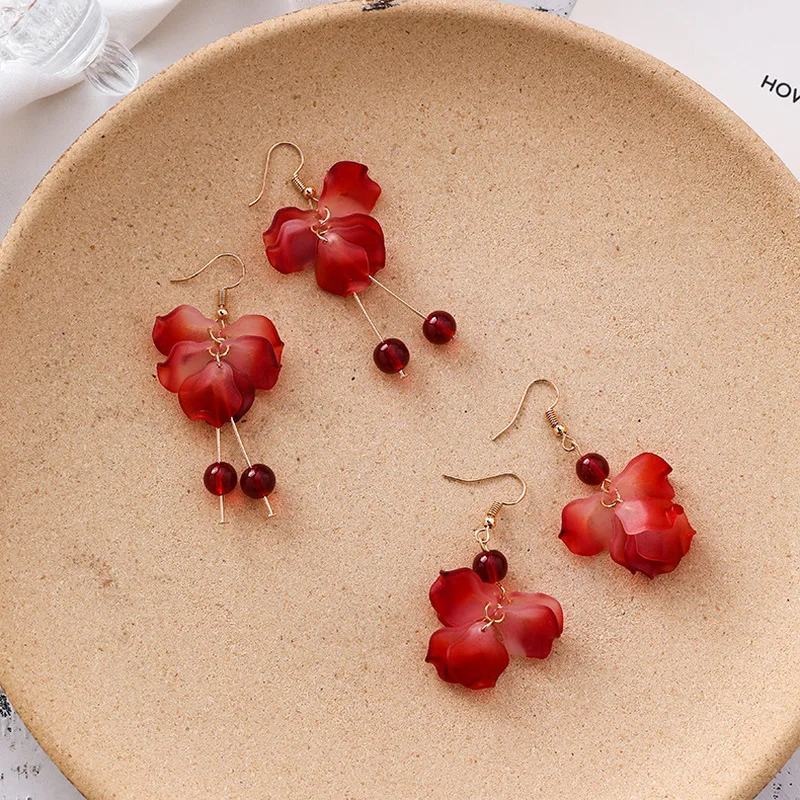 2019 новые длинные Красочные лепестки для девочек имитация Красного жемчуга