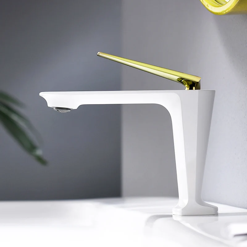 Смесители для раковины Fapully кран с одной ручкой золотистый черный керамической