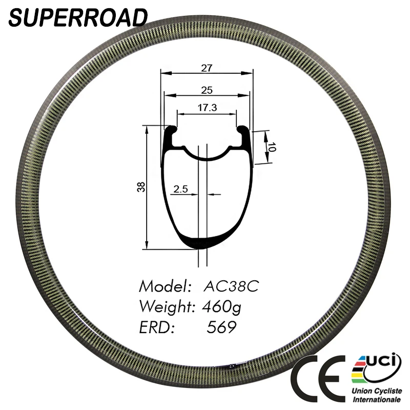 Special Price 27mm Wide 38mm Deep Carbon Offset Tubeless Rims Asymmetric Bike 700C | Спорт и развлечения
