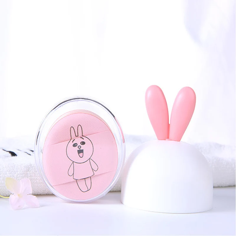 rabbit Красота Макияж инструмент два ломтика мультфильм воздушная подушка для пудры слойка не латексный макияж пудра слойка - Цвет: rabbit