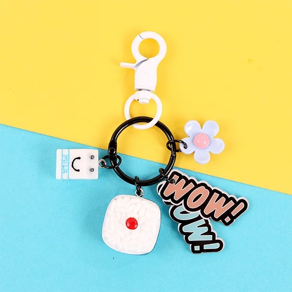 Мужской брелок с котом и суши Cartooon металлический подвеской для автомобиля