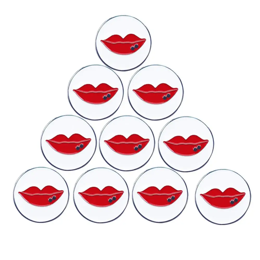 PINMEI Наборы маркеров для мяча для гольфа - Цвет: 10pcs Lips