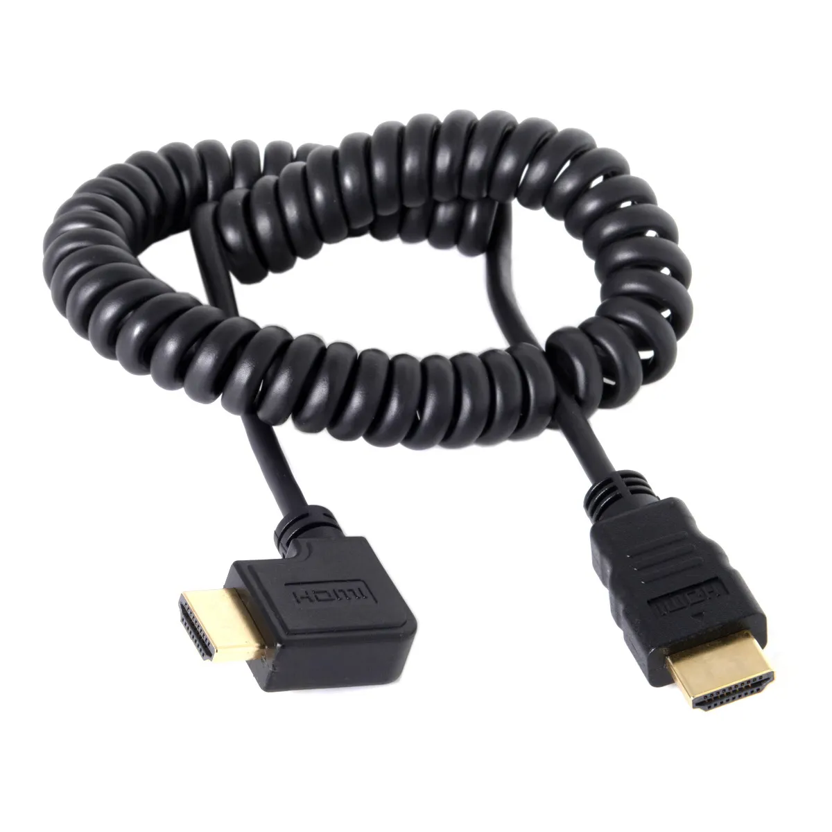 CY HDMI-HDMI 90 градусов прямоугольный тянущийся пружинный кабель для HDTV DVB DVD ПК около 1