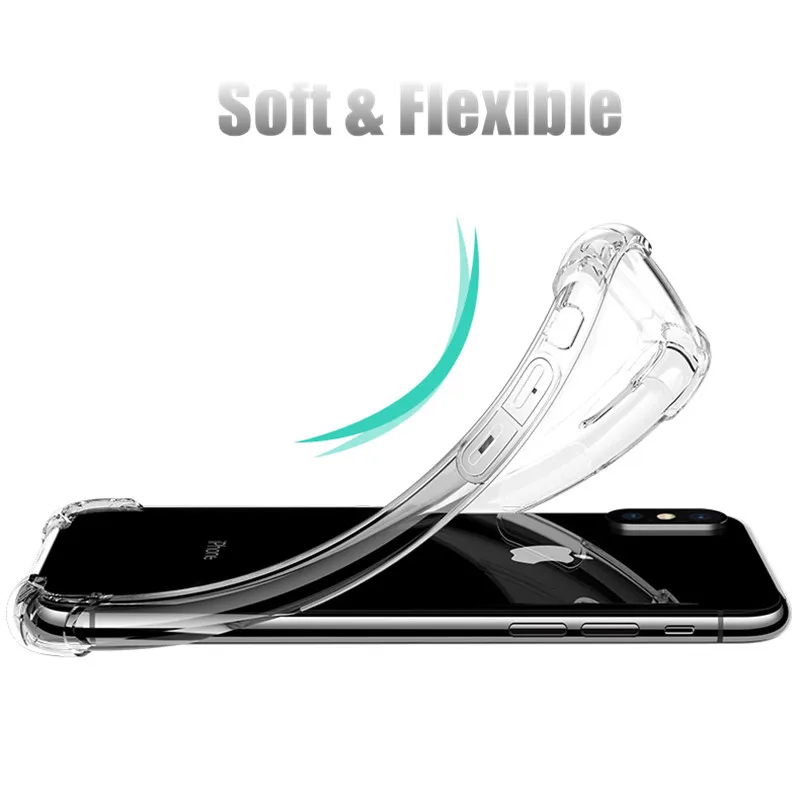 Fashion Shockproof Clear Silicone Protect Cover For iPhone X XS Max XR Case Soft TPU 6s 6 7 8 Plus 5 5S |