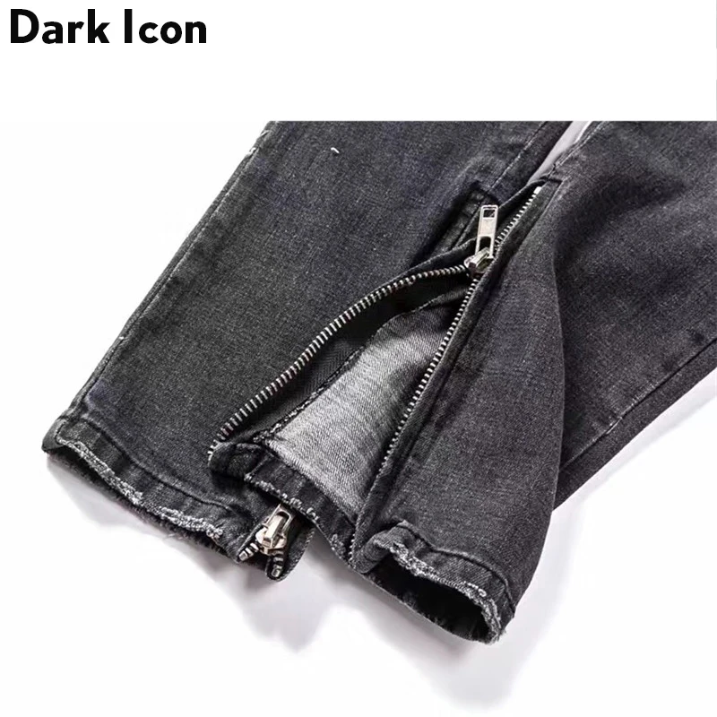 Джинсы DARK ICON мужские Плиссированные до колена 2019 | Мужская одежда
