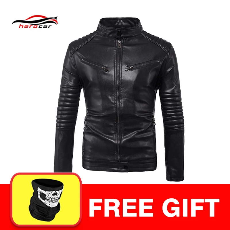 B006 Black Новая мотоциклетная куртка из искусственной кожи Мужская винтажная мотоциклетная куртка из искусственной кожи в стиле панк мотоциклетная кожаная куртка Байкерская одежда гоночный костюм - Цвет: B006 Black