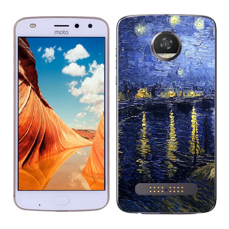 Для Motorola Moto Z2 Play Чехлы 5 &quotTPU силиконовый чехол для XT1710 масляная роспись Z (2 го