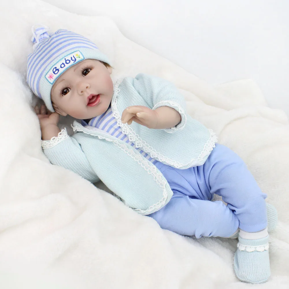 NPKDOLL Reborn Baby Doll игрушки укорененные коричневые мохеровые реалистичные силиконовые куклы для новорожденных мальчиков подарок bebes reborn bonecas 55 см