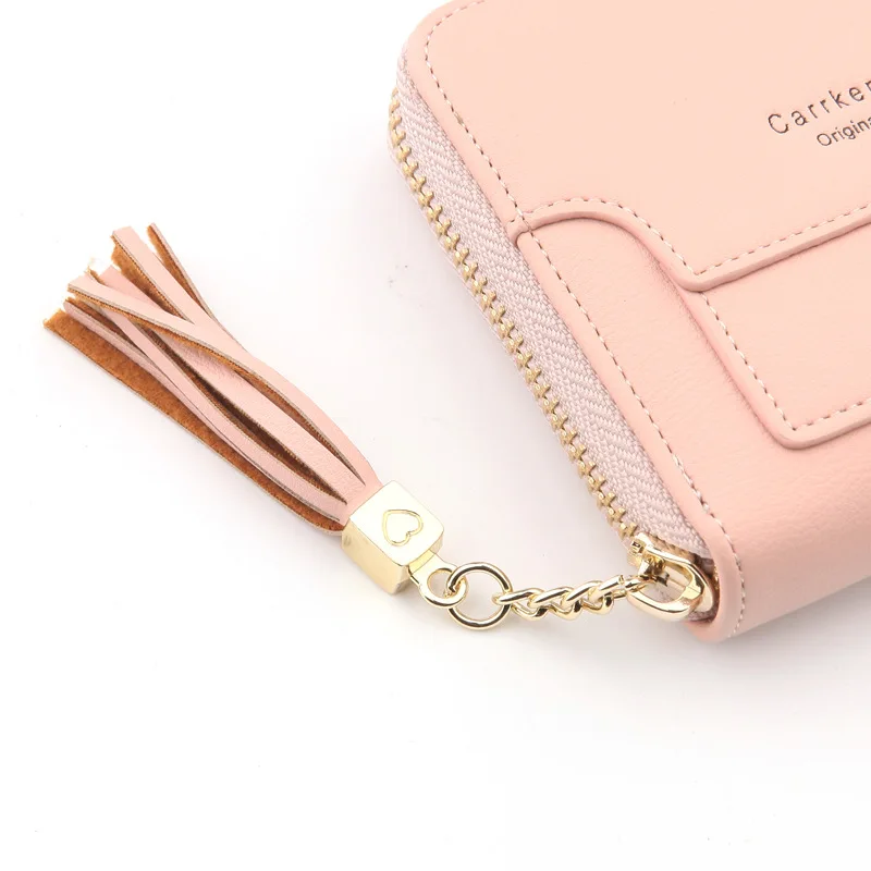 Кошелек женский кожаный на молнии с отделением для карт|Женские кошельки| |