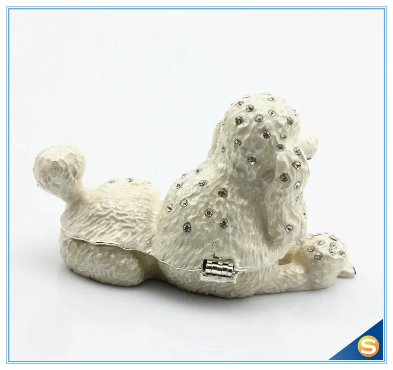 Оптовая продажа Пудель инкрустированная Ювелирная шкатулка винтажные