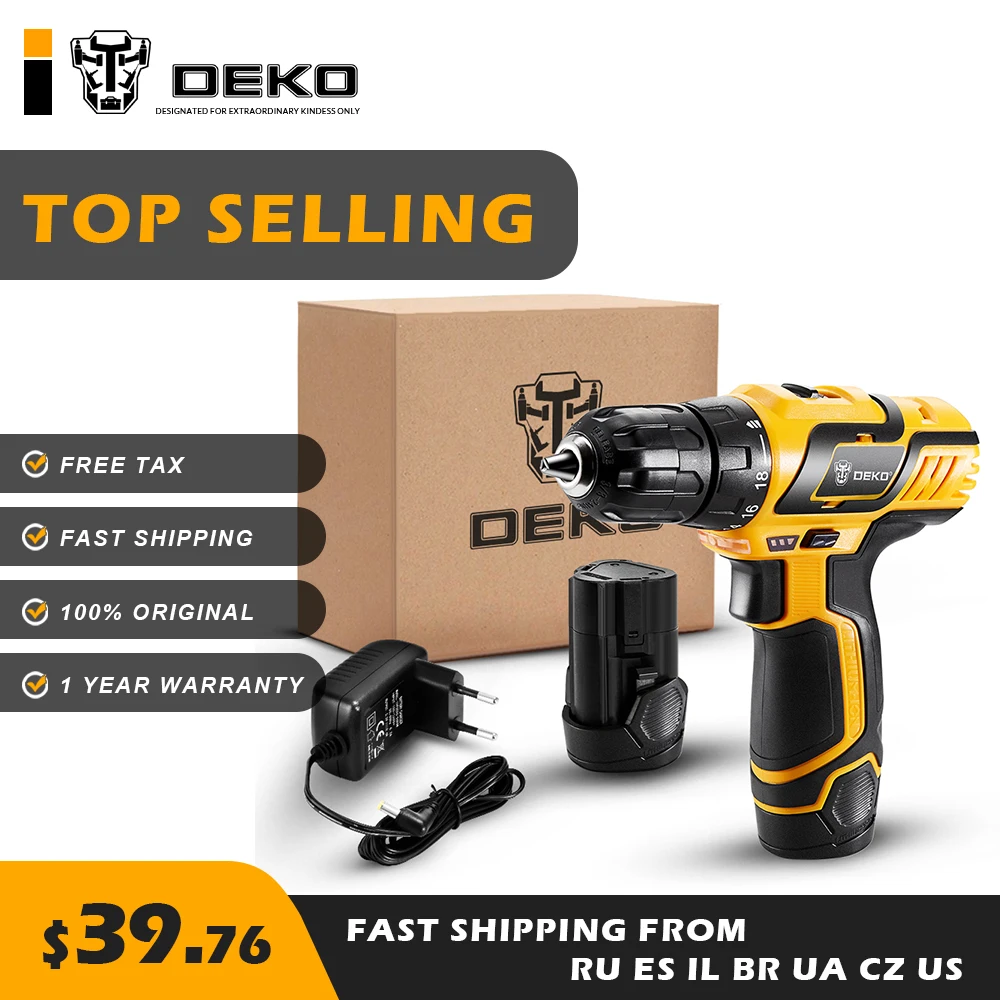 DEKO GCD10.8DU3 10 8 V Беспроводная Дрель электрическая отвертка Мини дрель с литий ионной