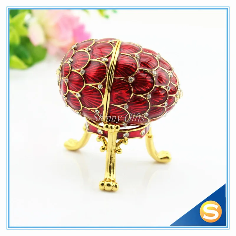 Hand- Painted Vintage Style Faberge Egg with Rich Enamel and Sparkling Rhinestones Jewelry Trinket Box Easter Gifts | Дом и сад