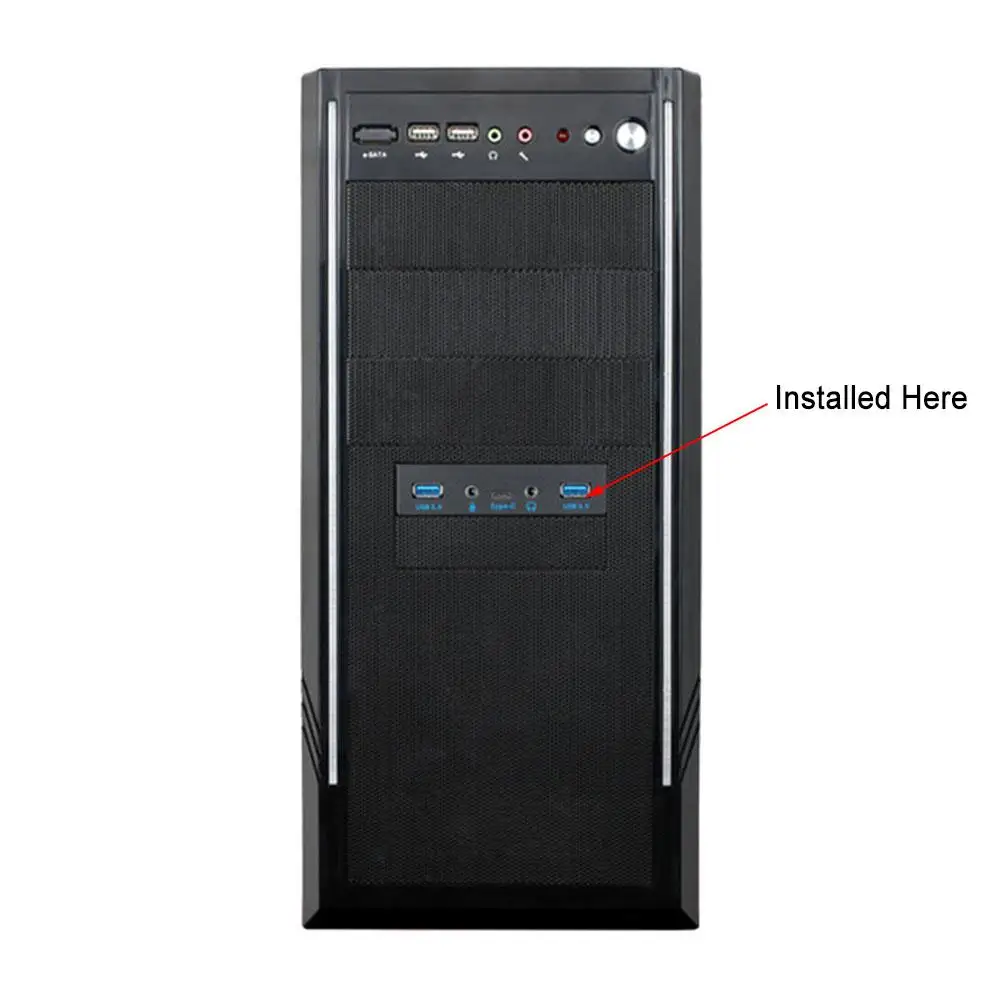 USB3.1* 2 type-C передний обратный аудио 3,5 дюймов интерфейс Передняя панель настольный компьютер металлическая передняя панель usb-хаб