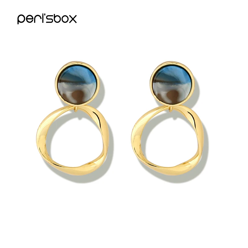 Серьги кольца Peri'sBox женские геометрические с передней и задней