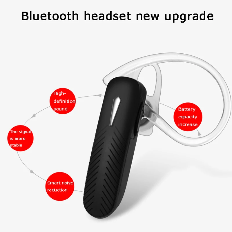 Мини беспроводные bluetooth-наушники черного цвета, односторонние наушники, гарнитура с микрофоном для бизнеса, шумоподавление