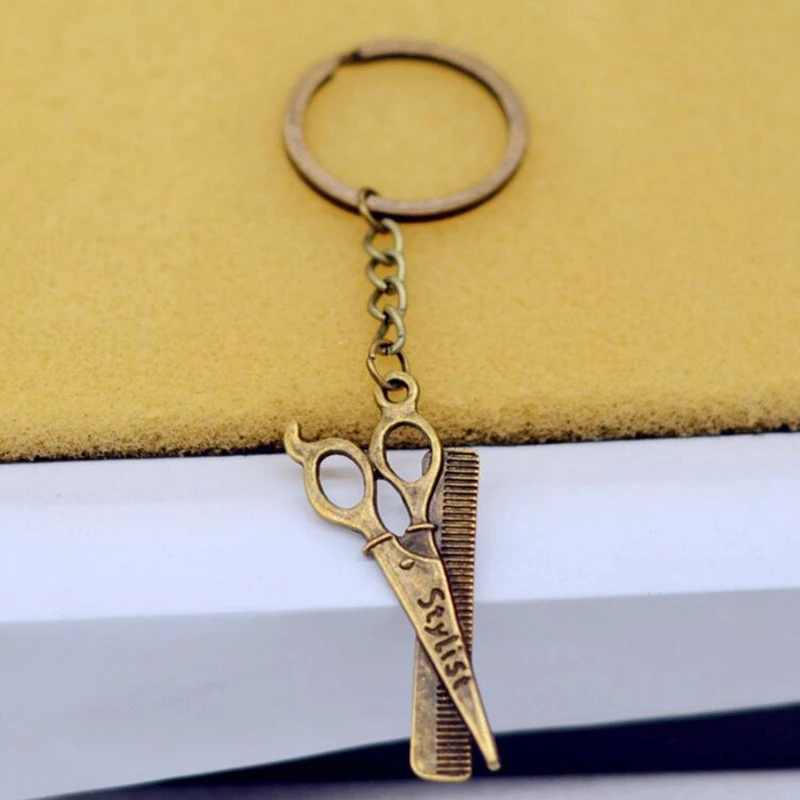 Новый индивидуальный кулон ножницы кольцо для ключей парикмахерские
