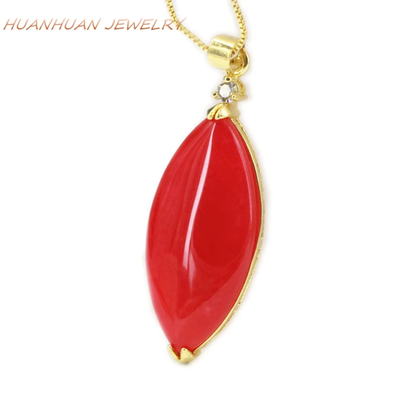 Цепочка с камнем золотого цвета из нержавеющей стали, 17 х4 мм, 8 мм, натуральные нефриты, халцедон, маркиза, подвески ожерелья формы, B3346