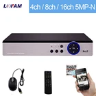 Видеорегистратор LOFAM 5MP NVR 8CH 16CH 4CH для системы видеонаблюдения AHD, аналоговая IP-камера Xmeye HDMI 1080P 5MP-N, видеорегистратор
