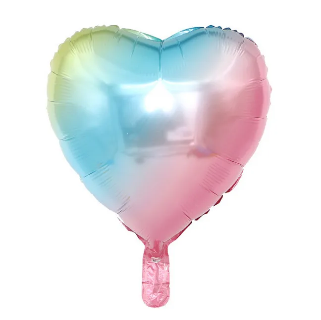gradient heart 5 шт. 18 дюймов розовое золото красный Вышивка «звёздочки» или «бриллианты» Фольга воздушные шары, валентинки Свадебные украшения воздушный шар с гелием для мальчиков и девочек, День рождения расходные материалы - Цвет: gradient heart