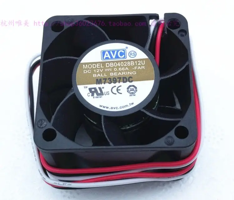 Новый AVC 4028 4 см материнская плата с двойным шарикоподшипником 3PIN DB04028B12U 12 В 0.66A