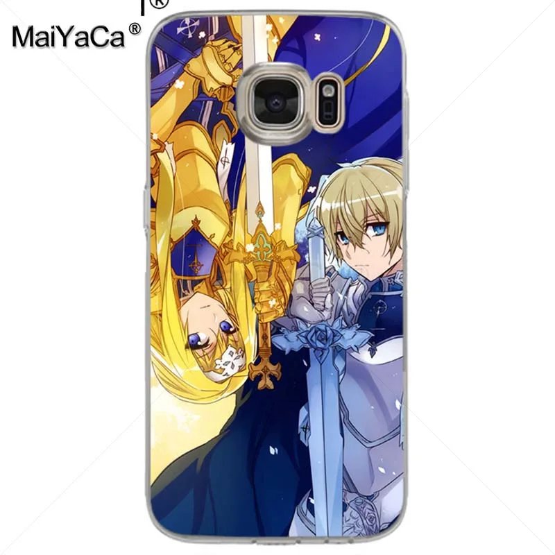 Мягкий ТПУ чехол для телефона MaiYaCa Sword Art Online SAO Anime Manga samsung galaxy s7 s6 edge plus s5 s9 s8 |