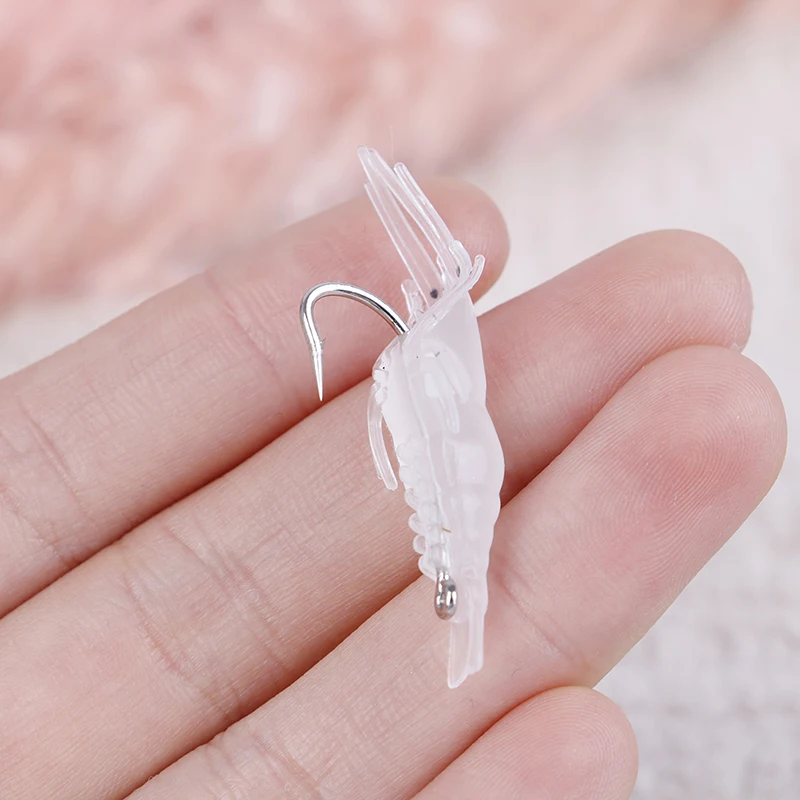 10pcs/set Soft Luminous Shrimps Fishing Lure Shrimp Bait Jigs Worm Fake | Спорт и развлечения