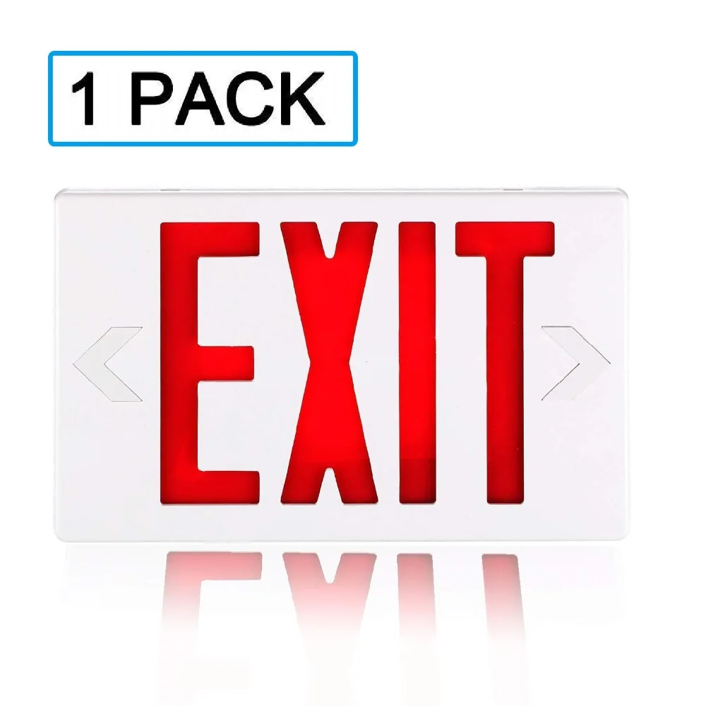 Led Exit Sign with Battery Backup Hardwired Red Light Combo Electric Up Illuminated | Лампы и освещение