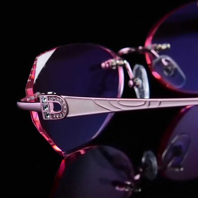 Очки без оправы очки с алмазной отделкой модные женские красивые темпераментные