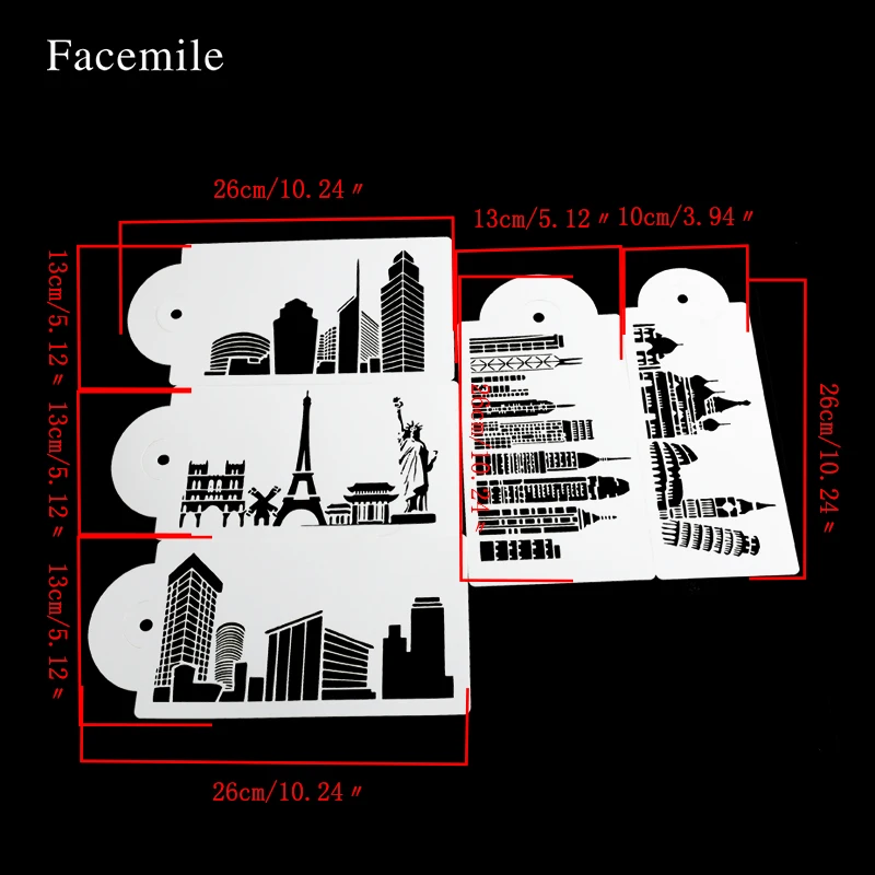 5 шт. трафареты для украшения выпечки|decorating tools|fondant cakestencil set |