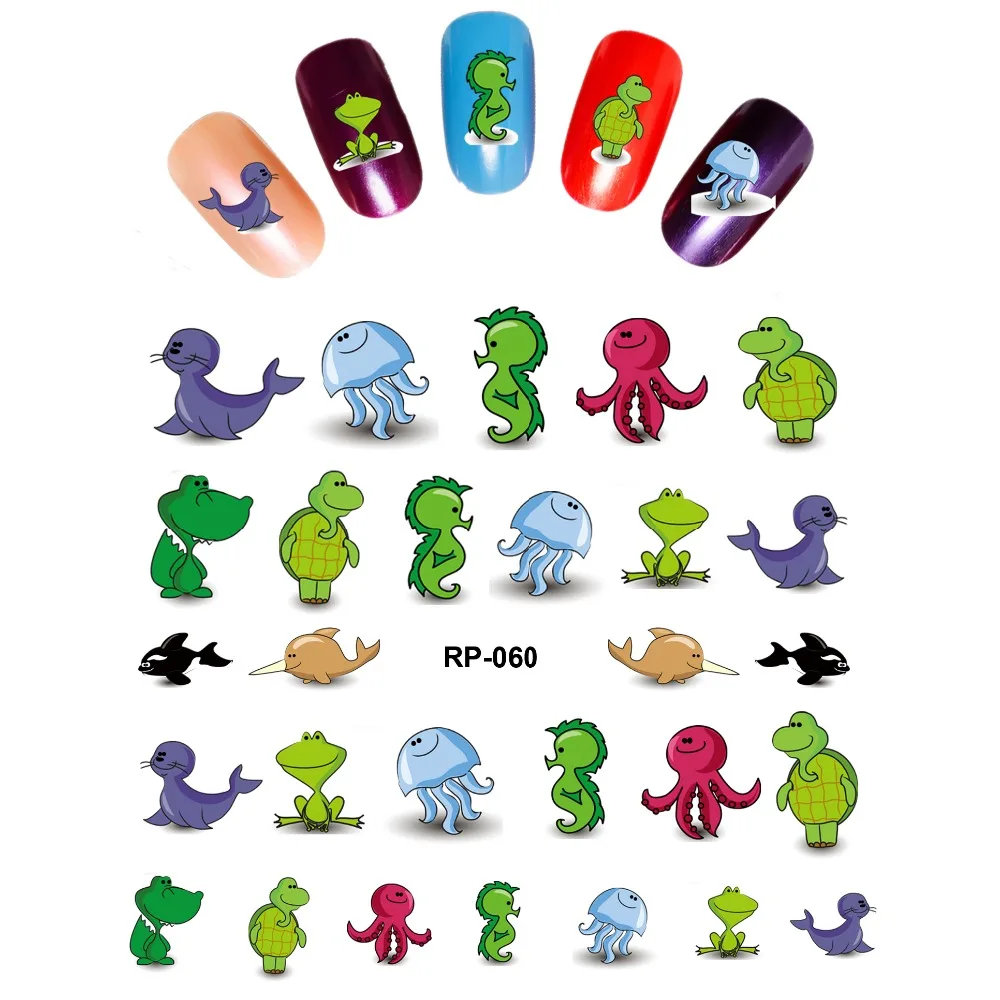 Красивая водная наклейка для дизайна ногтей слайдер искусственная животная